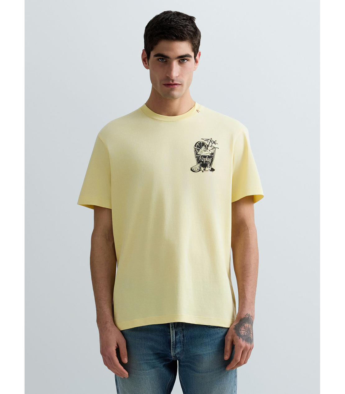 ベーシックジャージーカクテルプリント Tシャツ 詳細画像 ペールイエロー 1